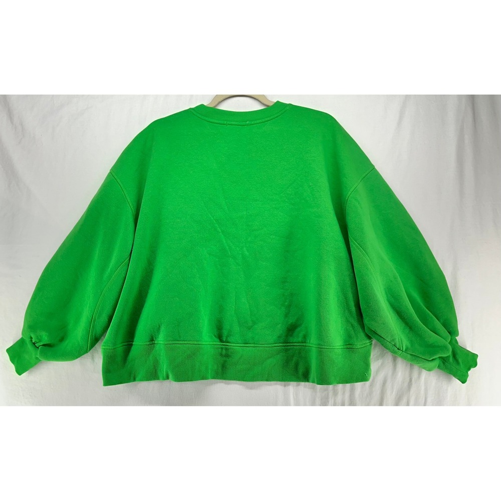 Judith March Lets Par-Tee Golf Sweatshirt Green Chenille Pink Oversized Crop M - Picture 2 of 12